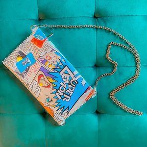 Super Lemon Comic Strip Handbag w/ Gold Chain